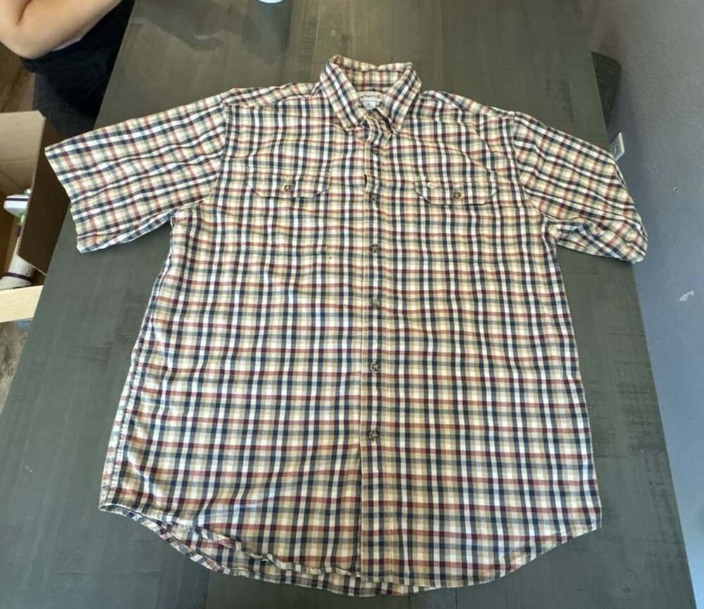 Carhartt Men's Short Sleeve Plaid Button-Down Shirt, Size XL